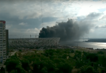 WK-stadion in Rusland vat vlam