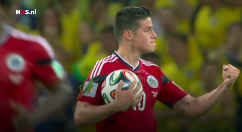 Tijdens het WK in Brazilië had James een grote vriend op zijn arm